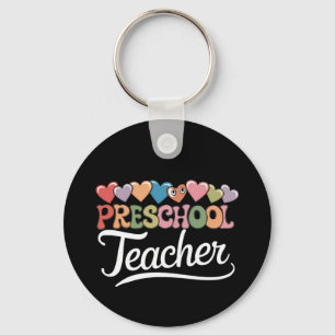 Preschool Teacher First Day Groovy Back To School  Key Ring
