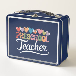 Preschool Teacher First Day Groovy Back To School  Metal Lunch Box