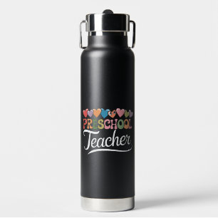 Preschool Teacher First Day Groovy Back To School  Water Bottle