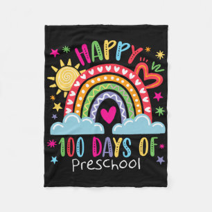 Preschool Teacher Girls Kids Rainbow 100 Days Of S Fleece Blanket