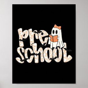 Preschool Teacher Halloween Ghost Teacher Reading Poster