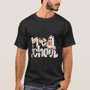 Preschool Teacher Halloween Ghost Teacher Reading  T-Shirt