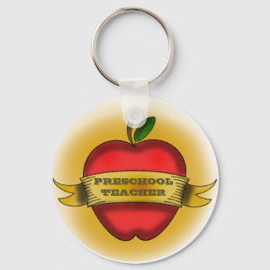 Preschool Teacher Keychain - Vintage Apple Tattoo