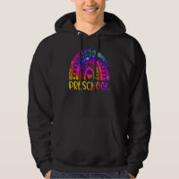 Preschool Teacher Leopard Tie Dye Rainbow Back To