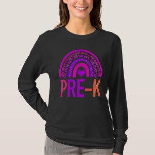 Preschool Teacher Leopard Tie Dye Rainbow Back To T-Shirt