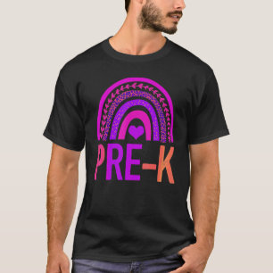 Preschool Teacher Leopard Tie Dye Rainbow Back To T-Shirt