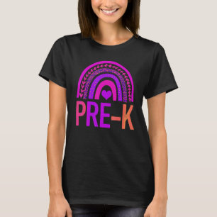 Preschool Teacher Leopard Tie Dye Rainbow Back To  T-Shirt