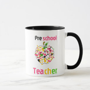 Preschool Teacher Mug - Paint Splatter Apple