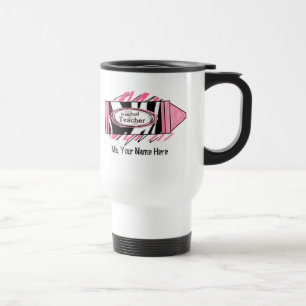 Preschool Teacher Mug - Zebra Print Crayon