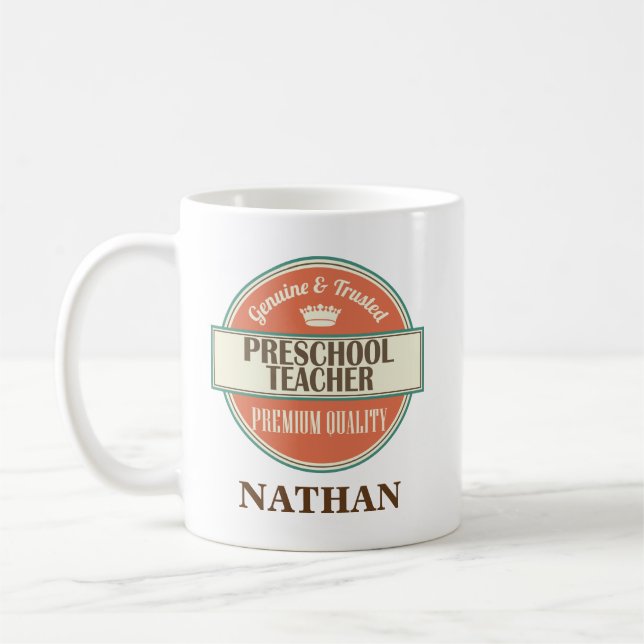 Preschool Teacher Personalised Office Mug Gift (Left)