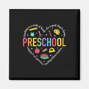 Preschool Teacher Pre-k Heart First Day Of Prescho Magnet
