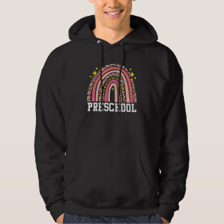 Preschool Teacher Rainbow Leopard Back To School Hoodie