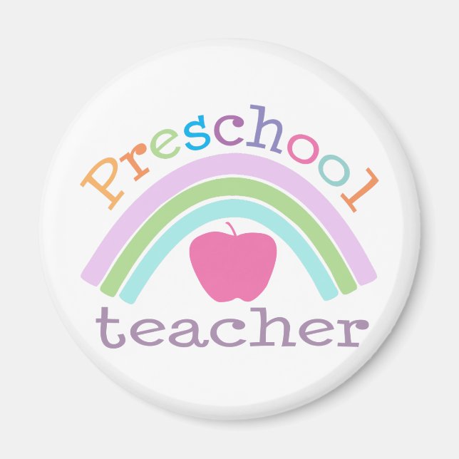 Preschool Teacher Rainbow Magnet (Front)