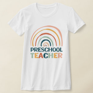 Preschool teacher retro colours boho rainbow T-Shirt