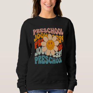 Preschool Teacher Retro Daisy Colourful Back To Sc Sweatshirt
