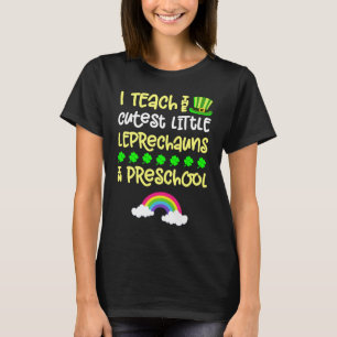 Preschool Teacher St Patrick Day Pre K Rainbow Lep T-Shirt