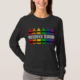 Preschool Teacher Teacher Crayon  T-Shirt