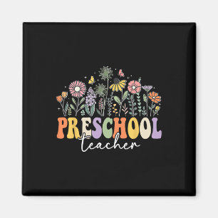 Preschool Teacher Wildflower Back To School Floral Magnet