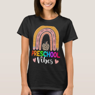 Preschool Vibes Back To School Rainbow Leopard Pri T-Shirt