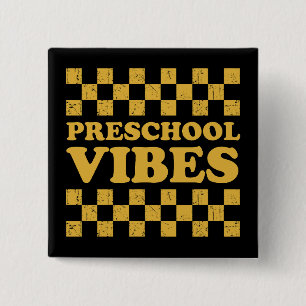 Preschool Vibes First Day of School 15 Cm Square Badge