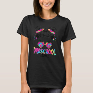 Preschool Vibes Messy Hair Bun Girl Back To School T-Shirt