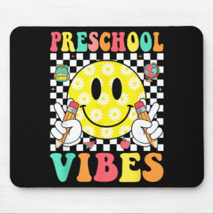 Preschool vibes retro smile face teacher kids back mouse pad