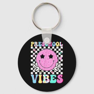 Preschool Vibes Smile Face Back To School Teachers Key Ring