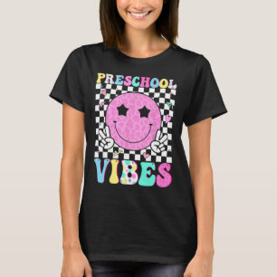 Preschool Vibes Smile Face Back To School Teachers T-Shirt