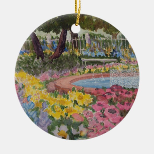 Prescott Park Garden Poppies Portsmouth NH Ceramic Tree Decoration (Front)