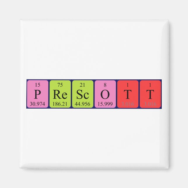 Prescott periodic table name magnet (Front)