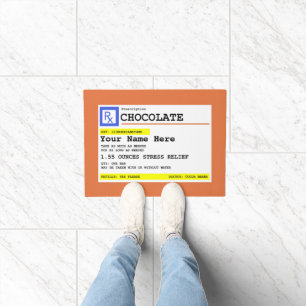 Prescription Chocolate Customised Funny Doormat