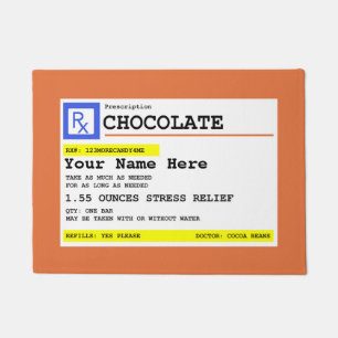 Prescription Chocolate Customized Funny  Doormat