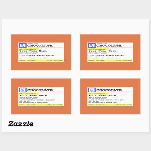Prescription Chocolate Personalised   Rectangular Sticker