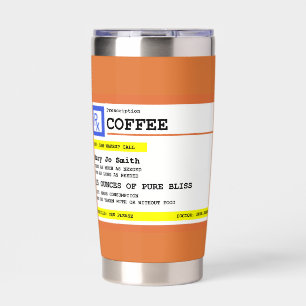 Prescription Coffee Square Personalised Insulated Tumbler