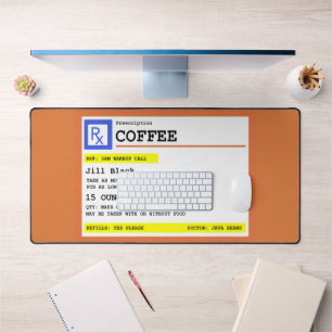Prescription Coffee Square Personalized Desk Mat