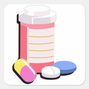 Prescription Drugs Square Sticker