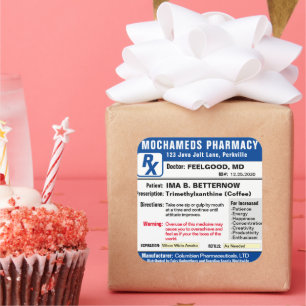 Prescription for Coffee Rectangular Sticker