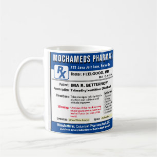 Prescription for Coffee Rectangular Sticker Mug