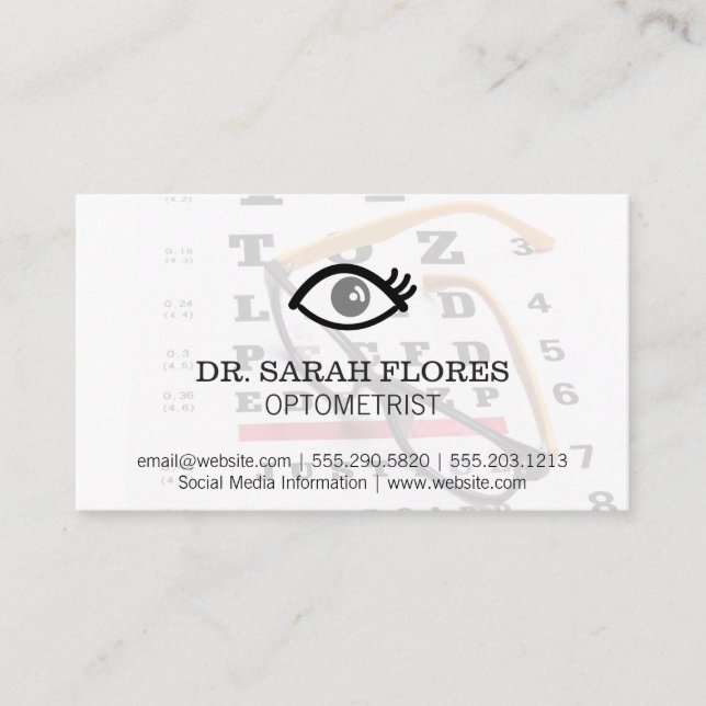Prescription Glasses | Eye Icon Business Card (Front)