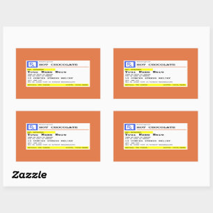 Prescription Hot Chocolate Personalised   Rectangular Sticker
