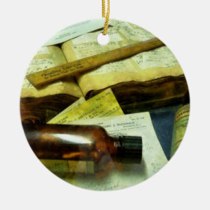 Prescriptions and Medicine Bottles Ceramic Tree Decoration