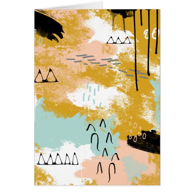 Presence of Life, Tribal Abstract Art Mint Blush (Front)