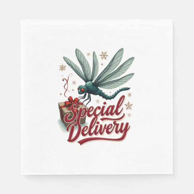 Present Delivery Dragonfly Napkin (Front)