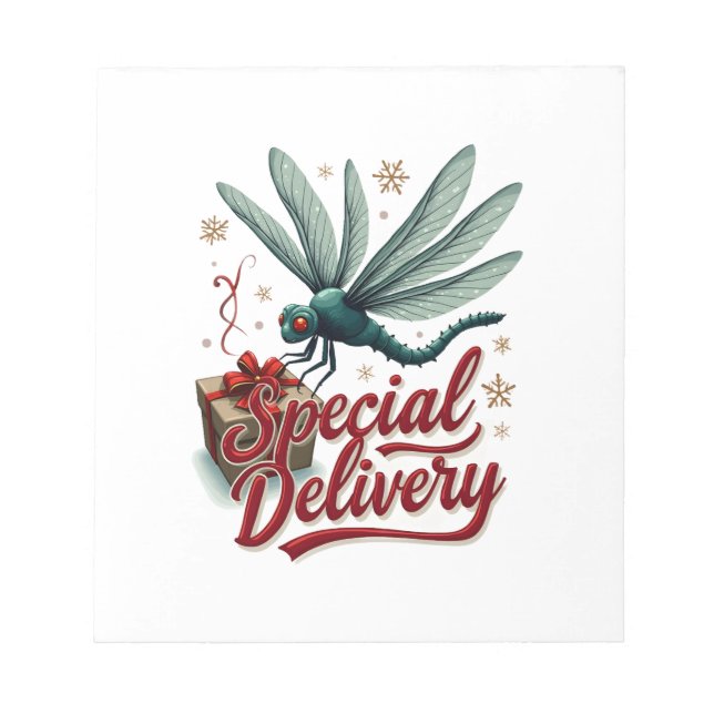 Present Delivery Dragonfly Notepad (Front)