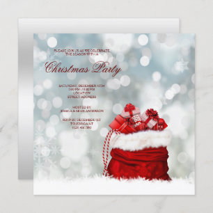Present Filled Santa Sack Christmas Invitation