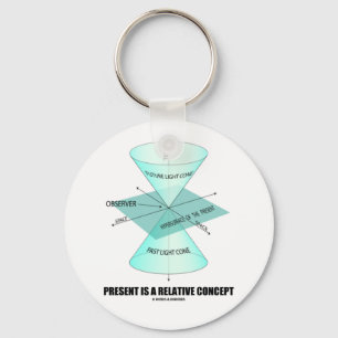 Present Is A Relative Concept (Light Cone Physics) Key Ring