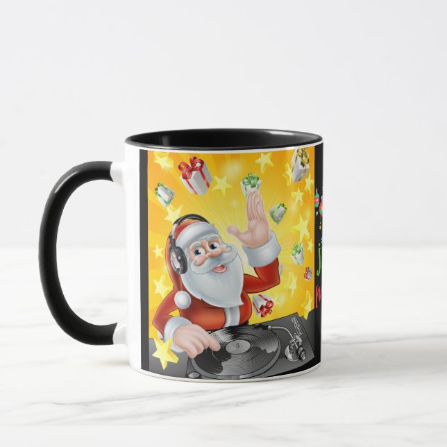 Present Party Santa and Rudolph Mug (Left)