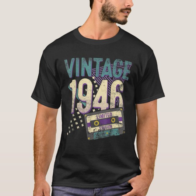 Present Retro Gifts 80th Made in 1946 80 Year Old T-Shirt (Front)