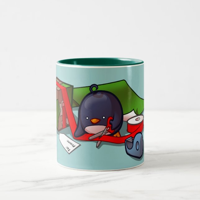 Present-Wrapping Penguin Mug (Center)