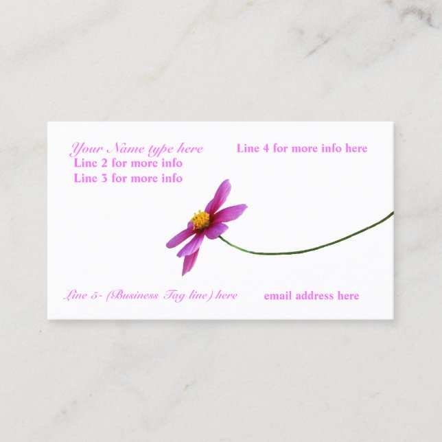 Present yourself: with a touch of nature business card (Front)